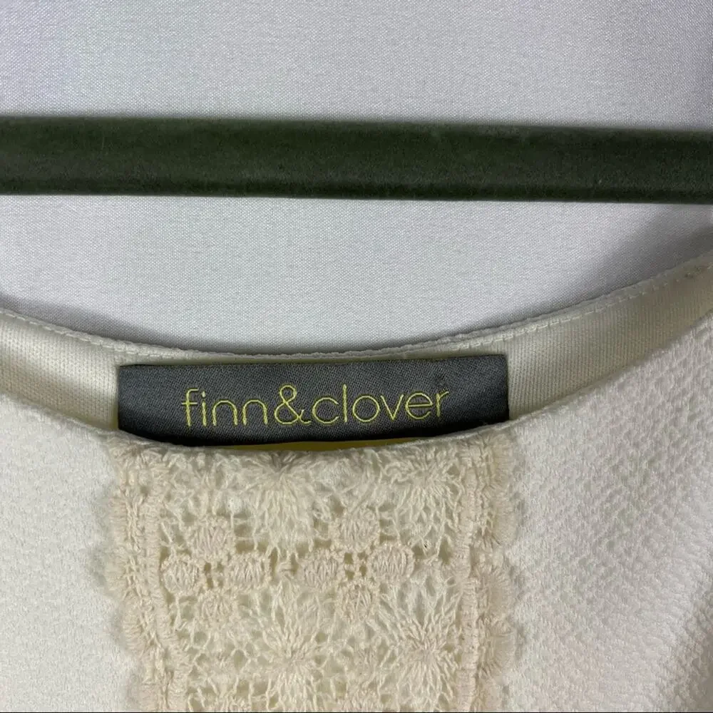 FINN & CLOVER Cream Spaghetti Strap Dress with Lace in Medium - Picture 2 of 4